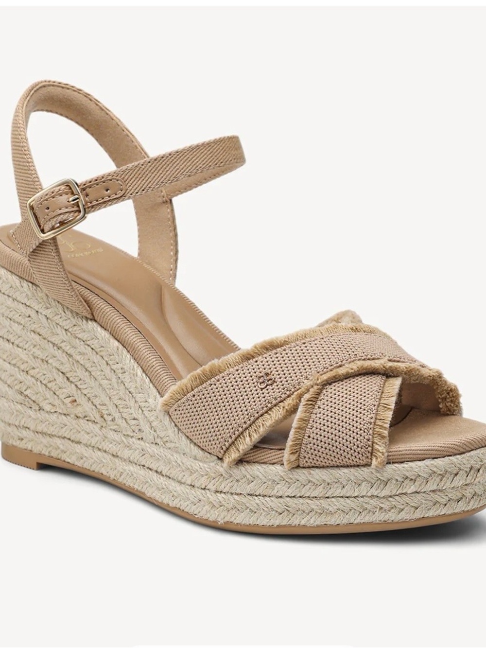 Cosy Island Tan Wedge Espadrille Sandals with Ankle Strap